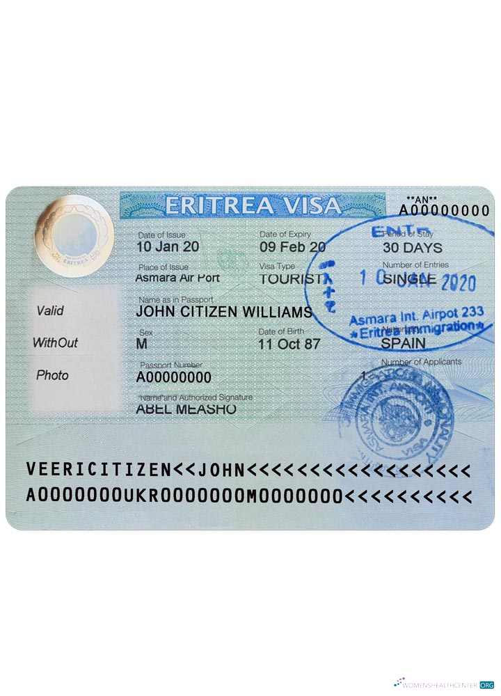 Download ERITREA visa Photoshop template